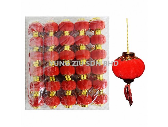 (25PCS/PACK)5#PENDANT FLOCKING LANTERN CNY(12025)(4CM)